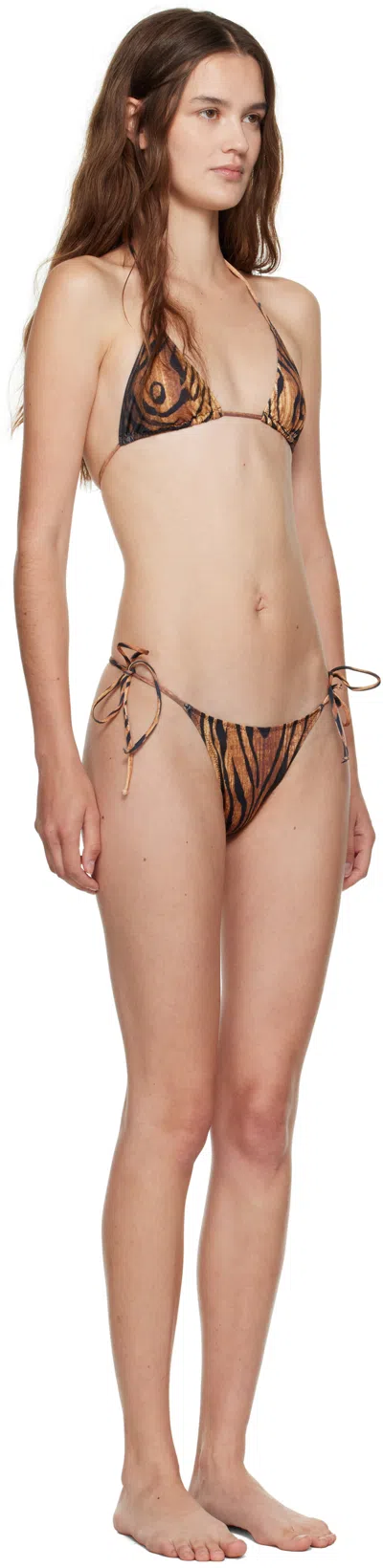 Jean Paul Gaultier Black & Brown 'the Wood' Bikini