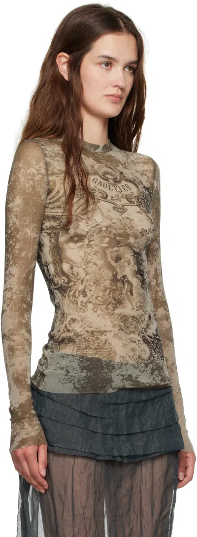Jean Paul Gaultier Beige 'the Médaillon' Top