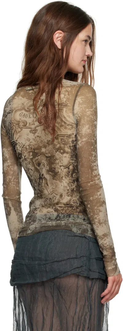 Jean Paul Gaultier Beige 'the Médaillon' Top