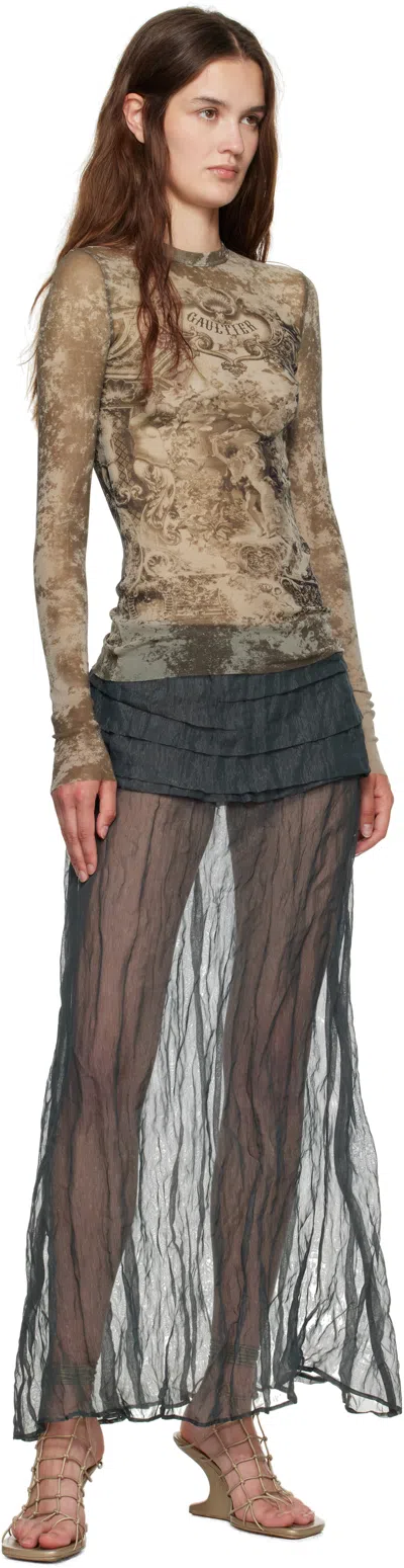 Jean Paul Gaultier Beige 'the Médaillon' Top