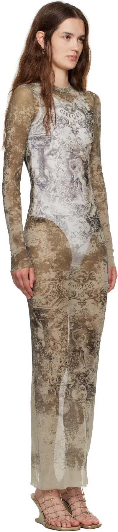 Jean Paul Gaultier Beige 'the Long Médaillon' Maxi Dress