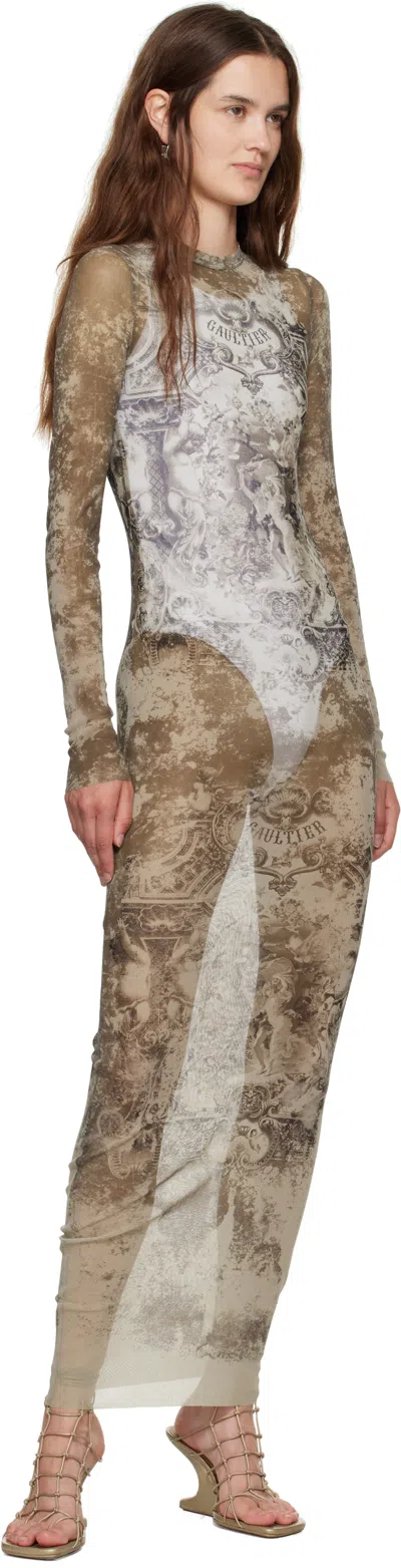 Jean Paul Gaultier Beige 'the Long Médaillon' Maxi Dress