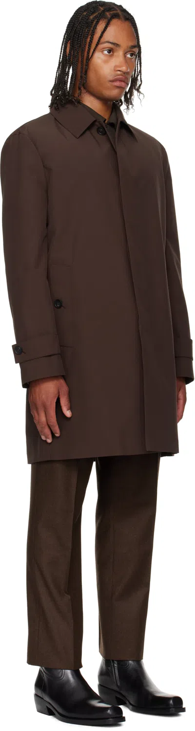 Ferragamo Long Sleeve Windbreaker In Brown