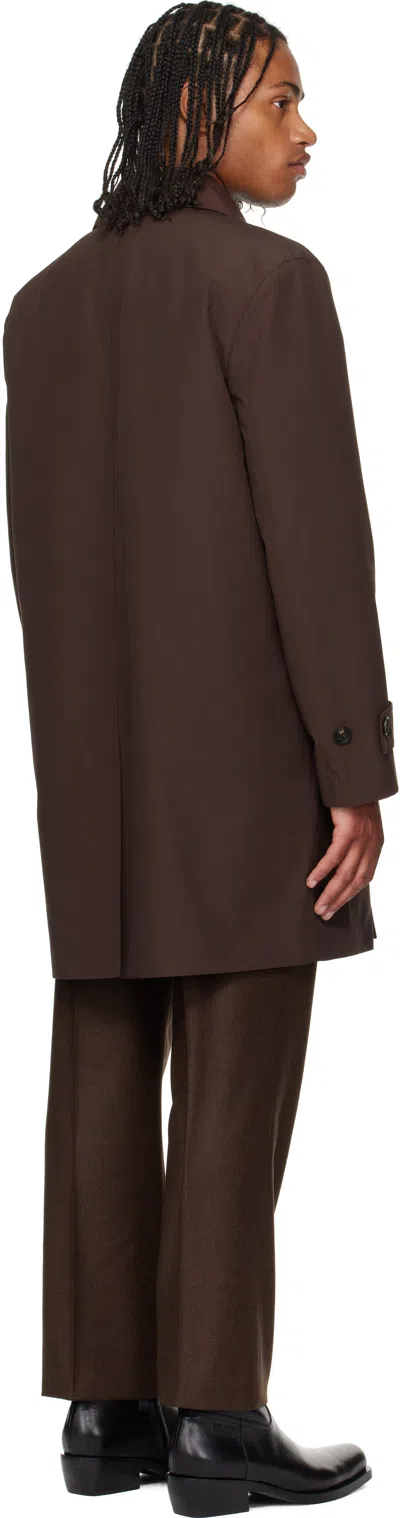 Ferragamo Long Sleeve Windbreaker In Brown