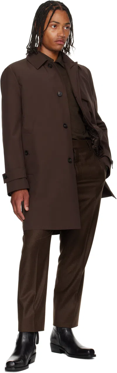 Ferragamo Long Sleeve Windbreaker In Brown