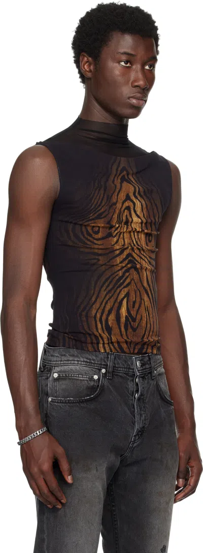 Jean Paul Gaultier Black 'the Wood' Turtleneck In Brown