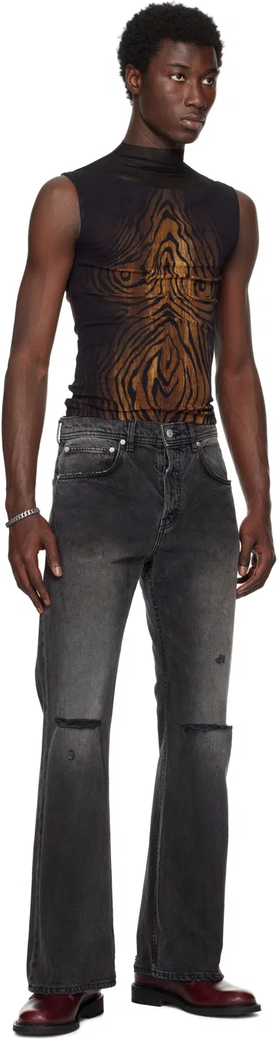 Jean Paul Gaultier Black 'the Wood' Turtleneck In Brown