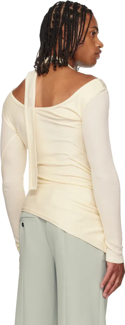 Jean Paul Gaultier Off-white 'gaultier' Piercing Detail Top In White