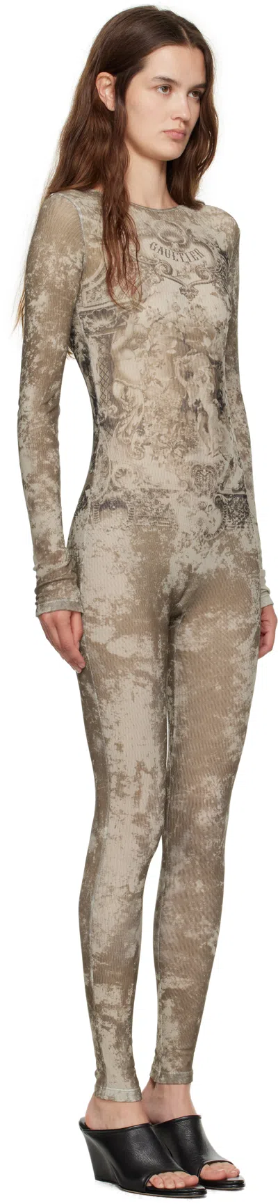 Jean Paul Gaultier Beige 'the Médaillon' Jumpsuit