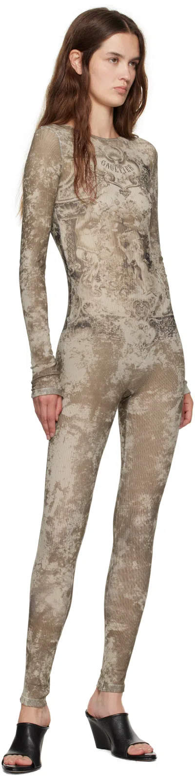 Jean Paul Gaultier Beige 'the Médaillon' Jumpsuit