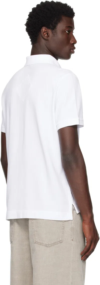 Canada Goose White Short-sleeve Polo Shirt With Traditional Collar In White