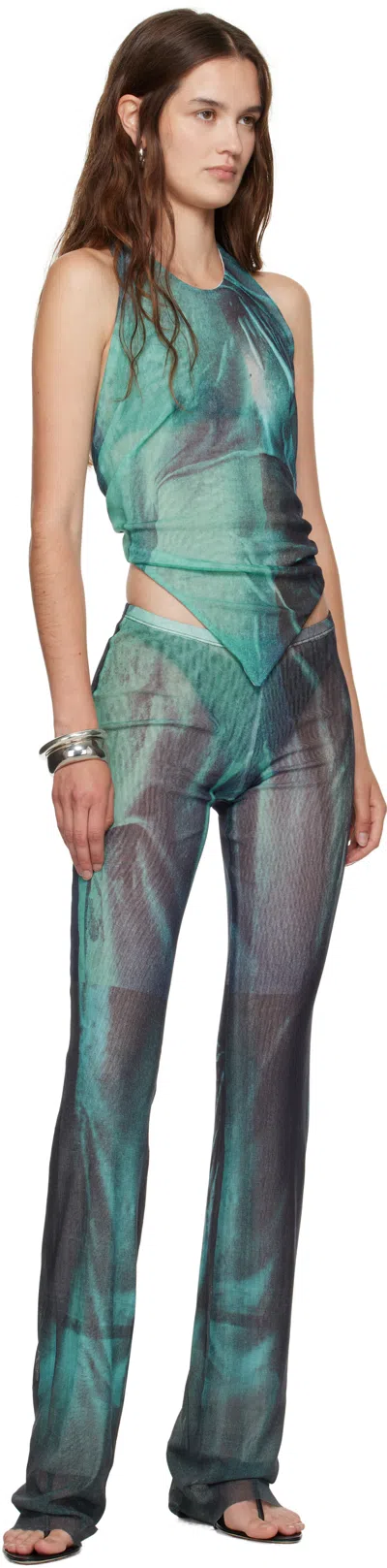 Jean Paul Gaultier Blue 'the Water' Lounge Pants