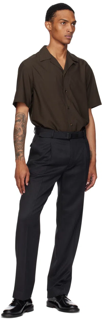 Brioni Brown Wool & Silk Shirt In Brown