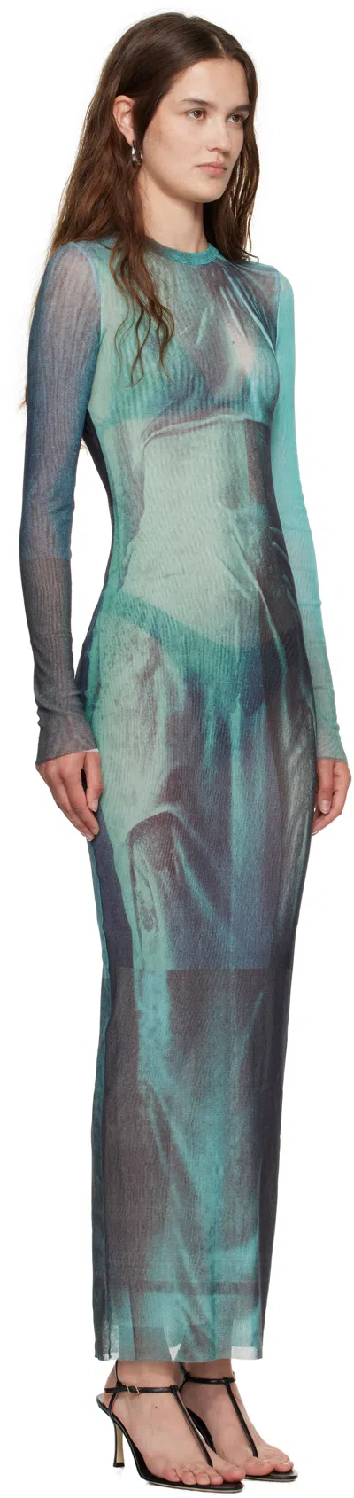 Jean Paul Gaultier Blue 'the Long Water' Maxi Dress