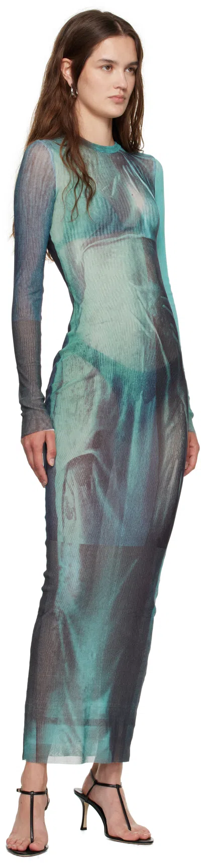 Jean Paul Gaultier Blue 'the Long Water' Maxi Dress