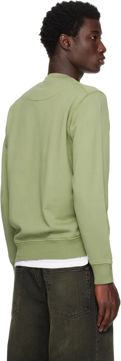 Stone Island Green 6100044 Organic Cotton Fleece Sweatshirt In Green