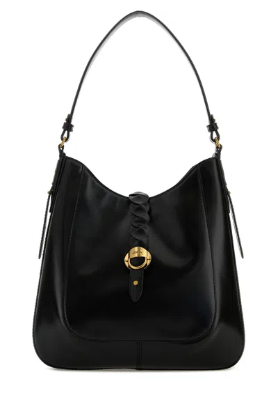 Isabel Marant Black Hobo Bag With Braided Detail And Adjustable Strap In Black