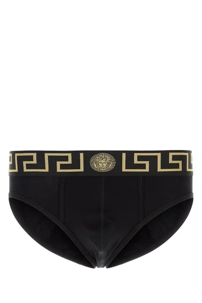 Versace Stretch Cotton Brief Set With Geometric Pattern