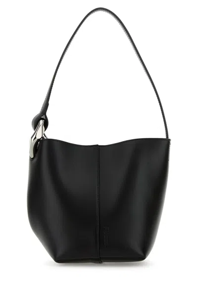 Jw Anderson Borsa A Secchiello Jwa Corner Piccola In Pelle Nera Donna