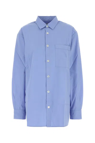 Tekla Cerulean Blue Poplin Oversize Pyjama Shirt