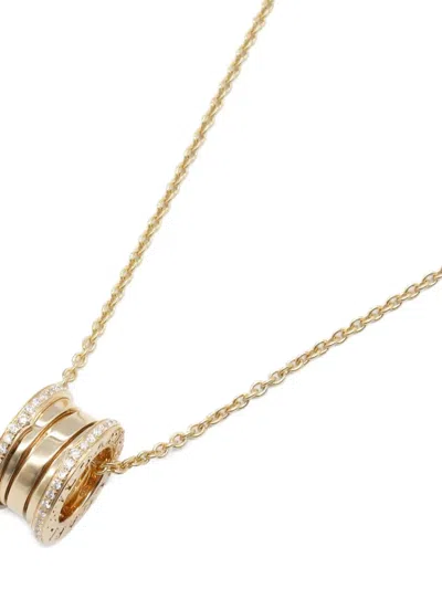 Pre-owned Bvlgari 2010s 18k Rose Gold B-zero1 Diamond Necklace
