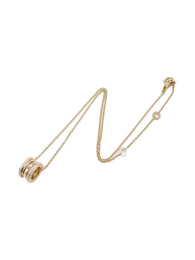 Pre-owned Bvlgari 2010s 18k Rose Gold B-zero1 Diamond Necklace