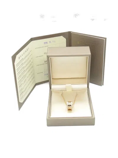 Pre-owned Bvlgari 2010s 18k Rose Gold B-zero1 Diamond Necklace