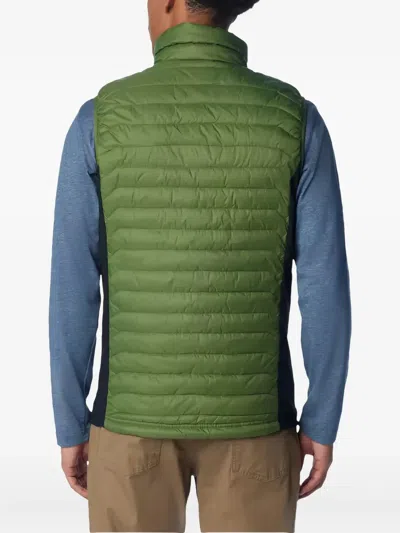 Columbia Zip-front Quilted Gilet In Green