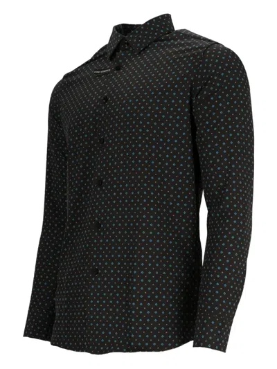 Scotch & Soda Geometric-print Shirt In Black