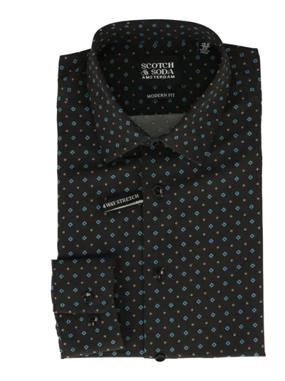 Scotch & Soda Geometric-print Shirt In Black