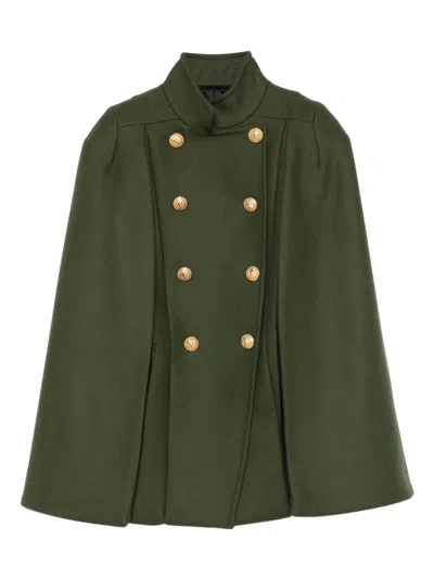 WOOL-BLEND CAPE COAT