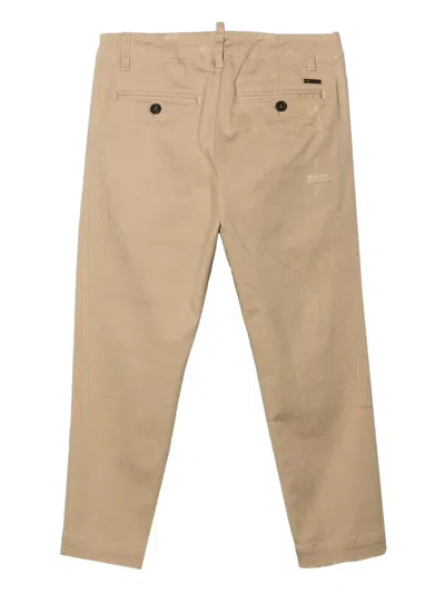 Dsquared2 Patchwork Distressed Smart Trousers In Neutral
