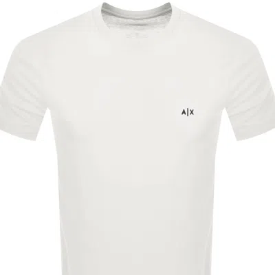 Armani Exchange Logo T Shirt Off White In White