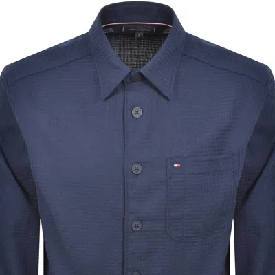 Tommy Hilfiger Waffle Overshirt Navy In Blue