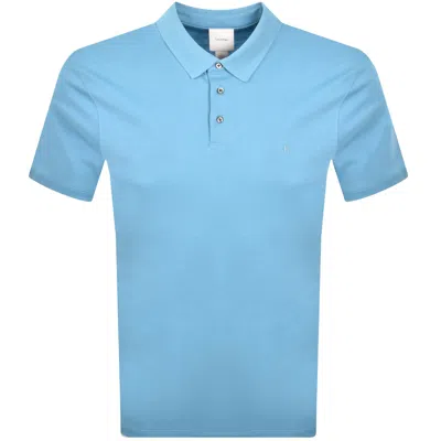 Calvin Klein Chest Emblem Polo T Shirt Blue In Blue