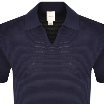 Calvin Klein Knitted Polo Dark Sapphire In Blue