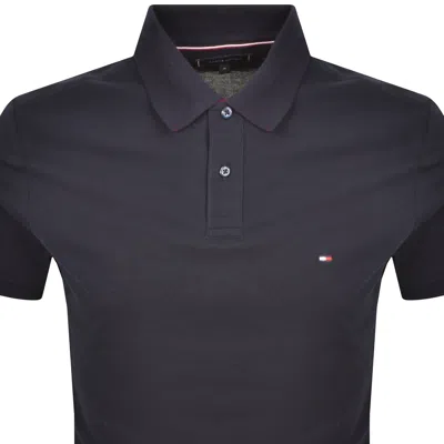 Tommy Hilfiger Contrast Collar Polo Navy In Black