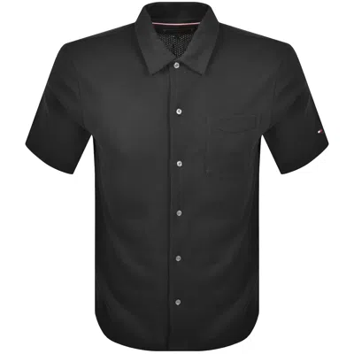 Tommy Hilfiger Open Knit Polo Black In Black