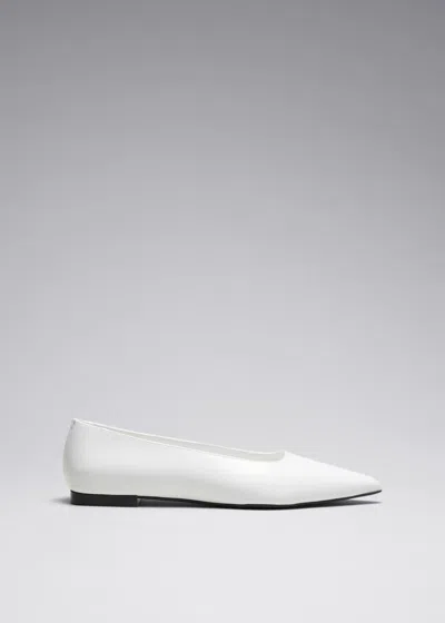& Other Stories Point-toe Ballet Flats In Red