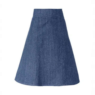 Italia A Collection Women's Blue Denim Flare Skirt