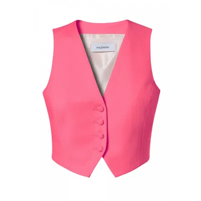 Aggi By Halewski Women's Sylvia Barbie Pink Suit Vest