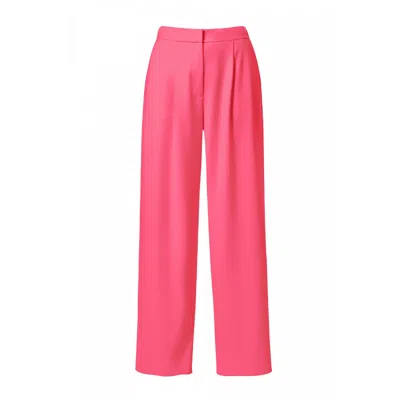Aggi By Halewski Women's Omena Barbie Pink Long Wide Trousers With Slits