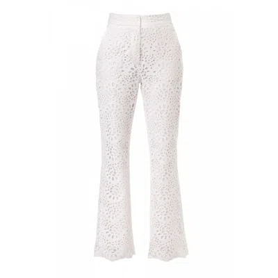 Aggi By Halewski Women's Ally Off White Embroidered Lace Pants - Long