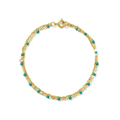 Alexie Of Athens Women's Blue Isla Duo Chain Bracelet