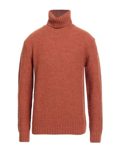 Herman & Sons Man Turtleneck Rust Size L Wool, Polyamide