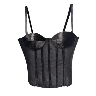 Chuks Collins Women's Black Ajah New Collection Drop2-mesh Corset Set
