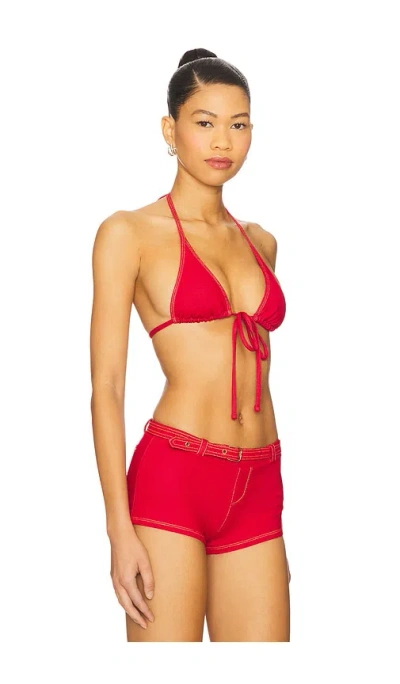 Frankies Bikinis Paradise Denim Bikini Top