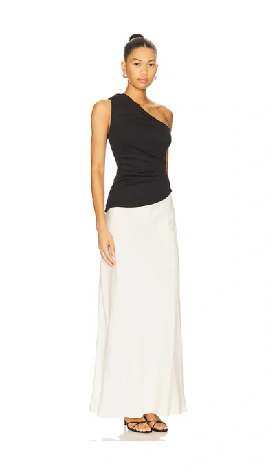 Sovere / Aura One-shoulder Ruched Maxi Dress In Black