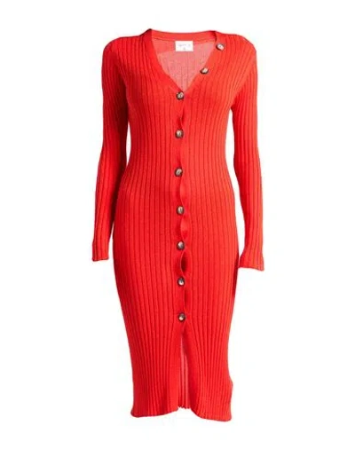 Compañía Fantástica Compañia Fantastica Woman Midi Dress Red Size M Viscose, Cotton