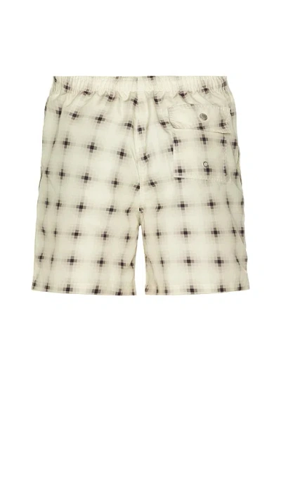 Bather Ivory Digi Plaid Swim Trunks In Neutral
